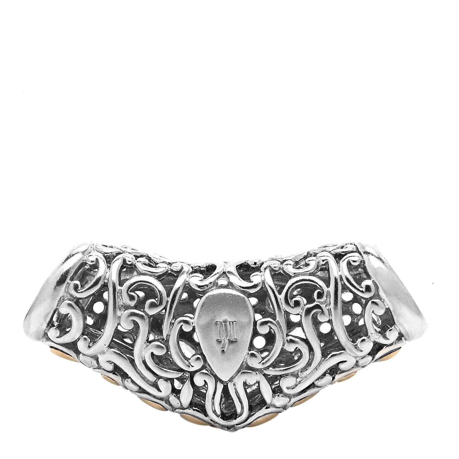 John Hardy Sterling Silver 18K Yellow Gold White Sapphire Slide Enhancer Pendant 3 of 6