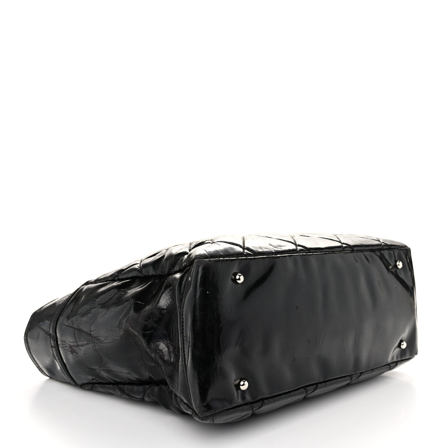 Vinyl Quilted Large Paris Biarritz Tote Black