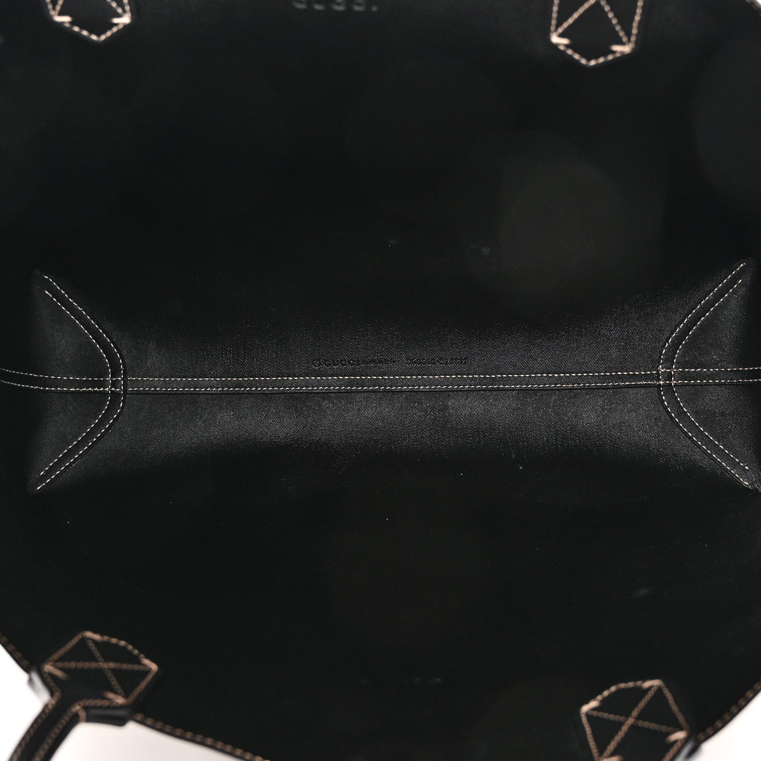 Gucci Calfskin GG Supreme Monogram Medium Reversible Tote Black 8 of 16