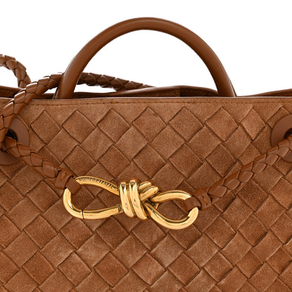 Bottega Veneta Suede Intrecciato Small Andiamo Shoulder Bag Amber 7 of 10