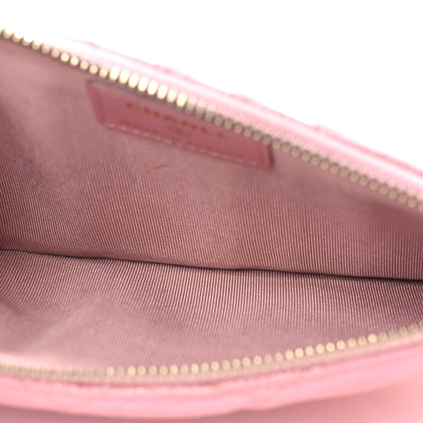 Iridescent Caviar Quilted Classic iPhone Pouch  Rose Pink