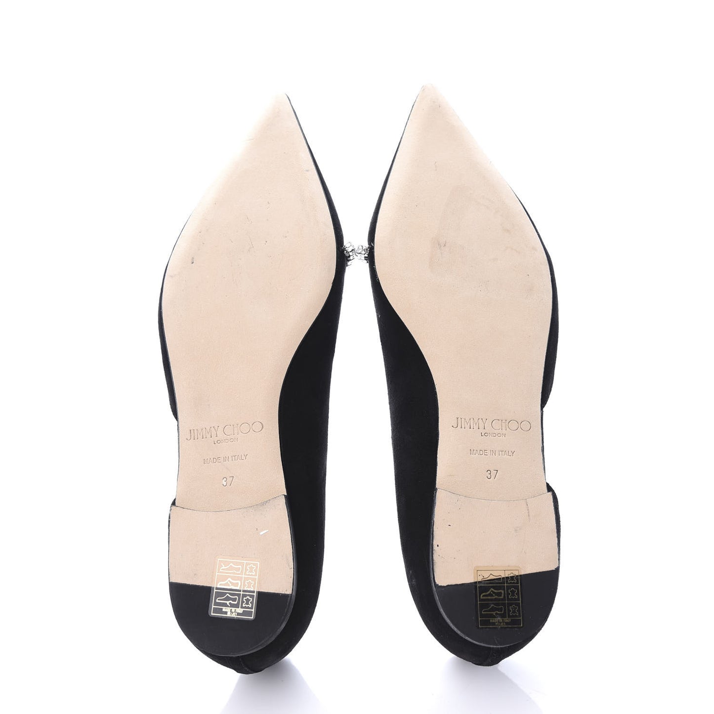 Suede Crystal Trude Flats 37 Black
