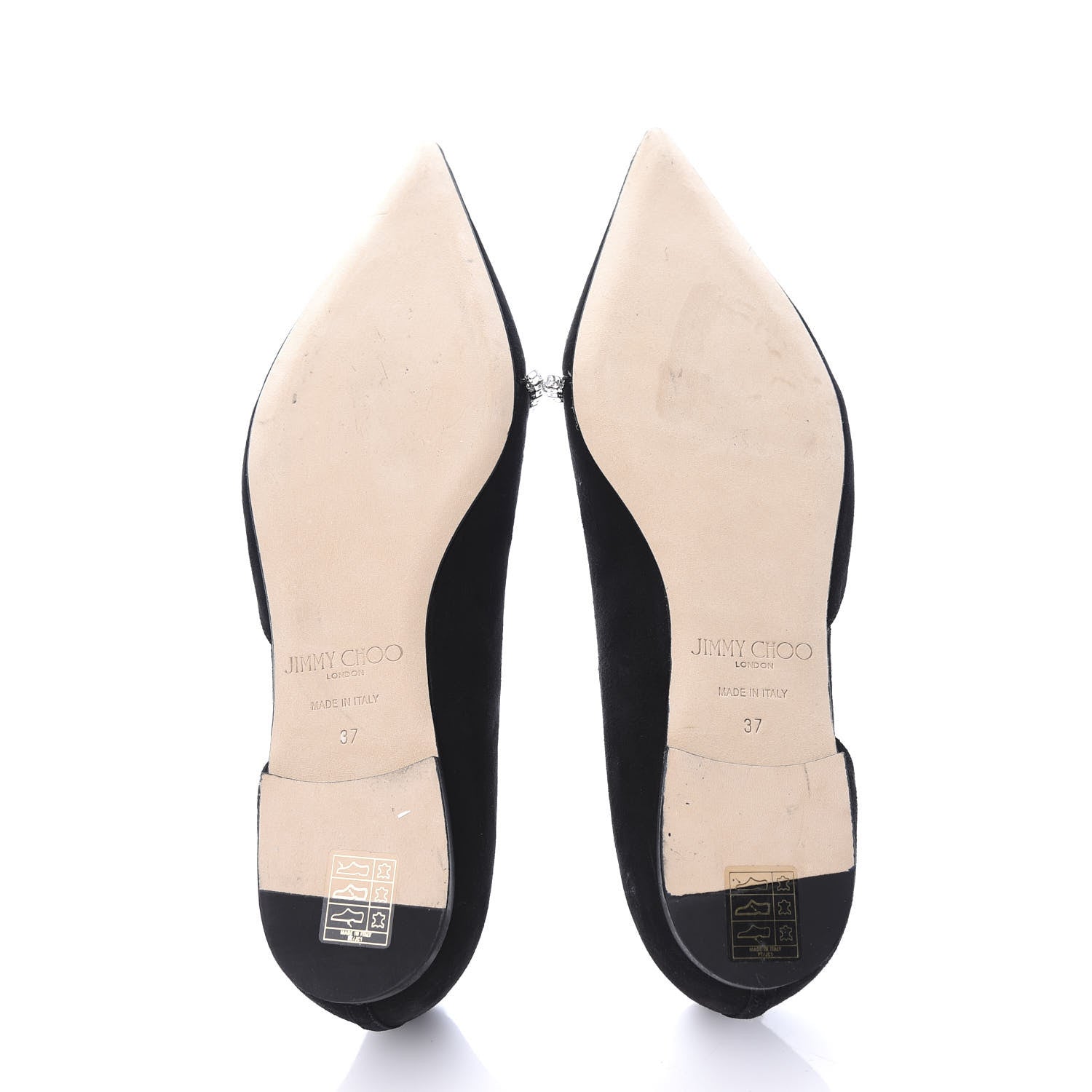Jimmy Choo Suede Crystal Trude Flats 37 Black 7 of 10
