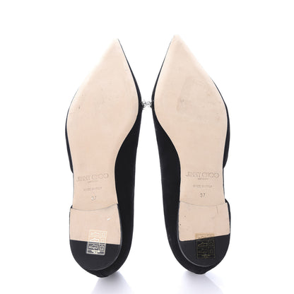 Jimmy Choo Suede Crystal Trude Flats 37 Black 7 of 10