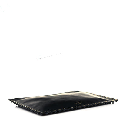 Valentino Garavani Vitello Large Rockstud Zip Pouch Black 4 of 10