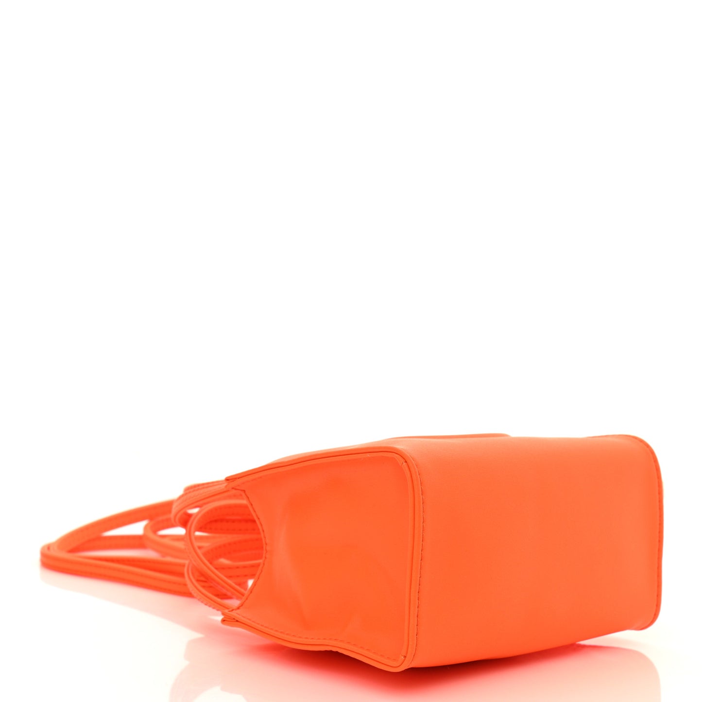 Vegan Leather Small Shopping Bag Orange