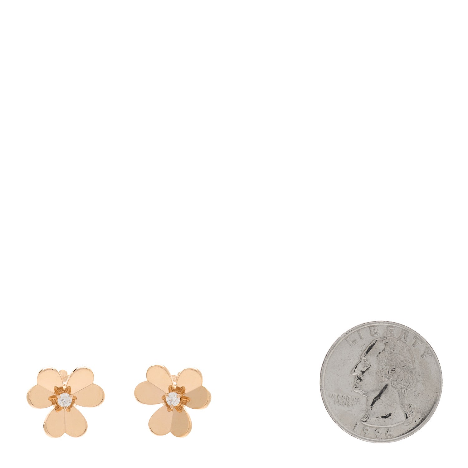 Van Cleef & Arpels 18K Rose Gold Diamond Small Frivole Earrings 2 of 5