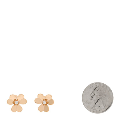 Van Cleef & Arpels 18K Rose Gold Diamond Small Frivole Earrings 2 of 5