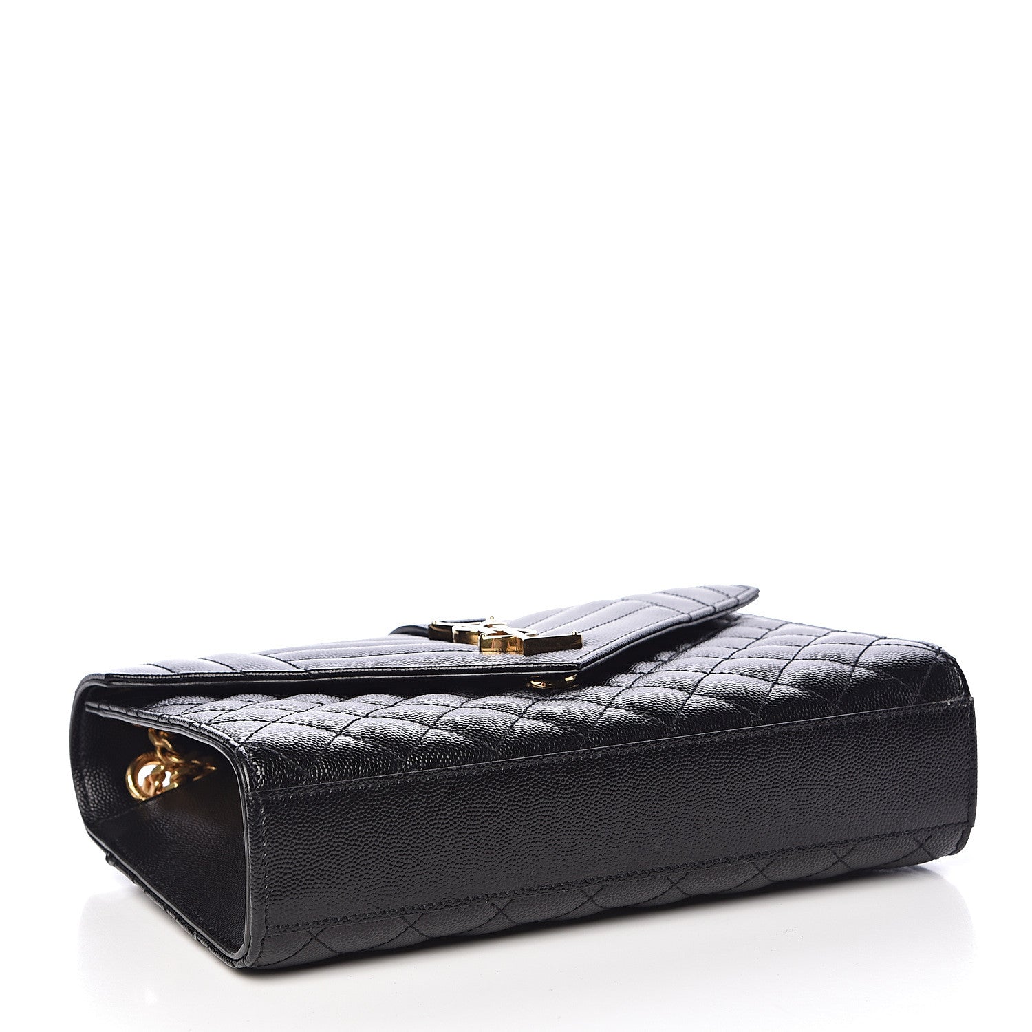 Saint Laurent Grain De Poudre Textured Mixed Matelasse Triquilt Medium Monogram Satchel Black 4 of 10