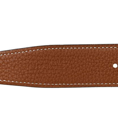 Hermes Box Togo 32mm Au Carre H Belt 95 Black Gold 3 of 5