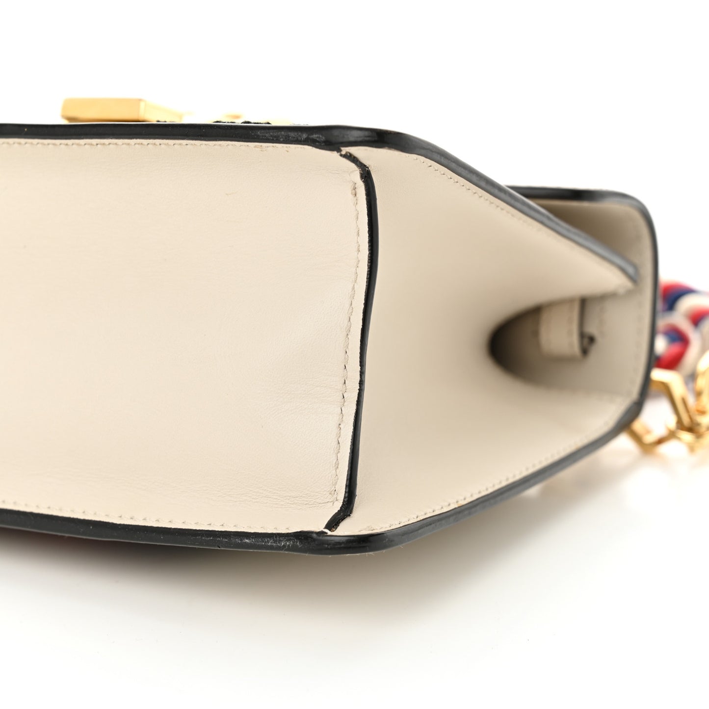 Calfskin Embroidered Mini Sylvie Top Handle Bag White