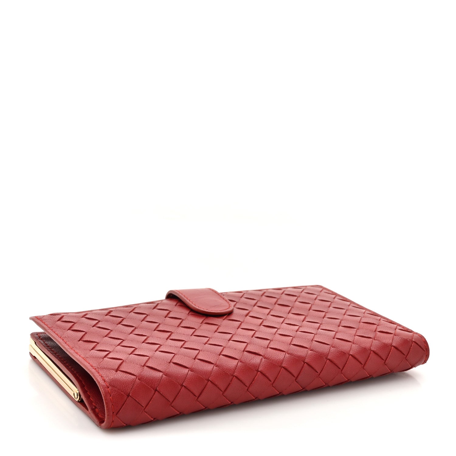 Bottega Veneta Nappa Intrecciato Continental Flap Wallet Red 4 of 11