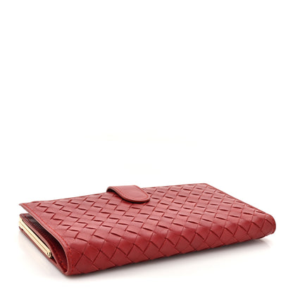Bottega Veneta Nappa Intrecciato Continental Flap Wallet Red 4 of 11