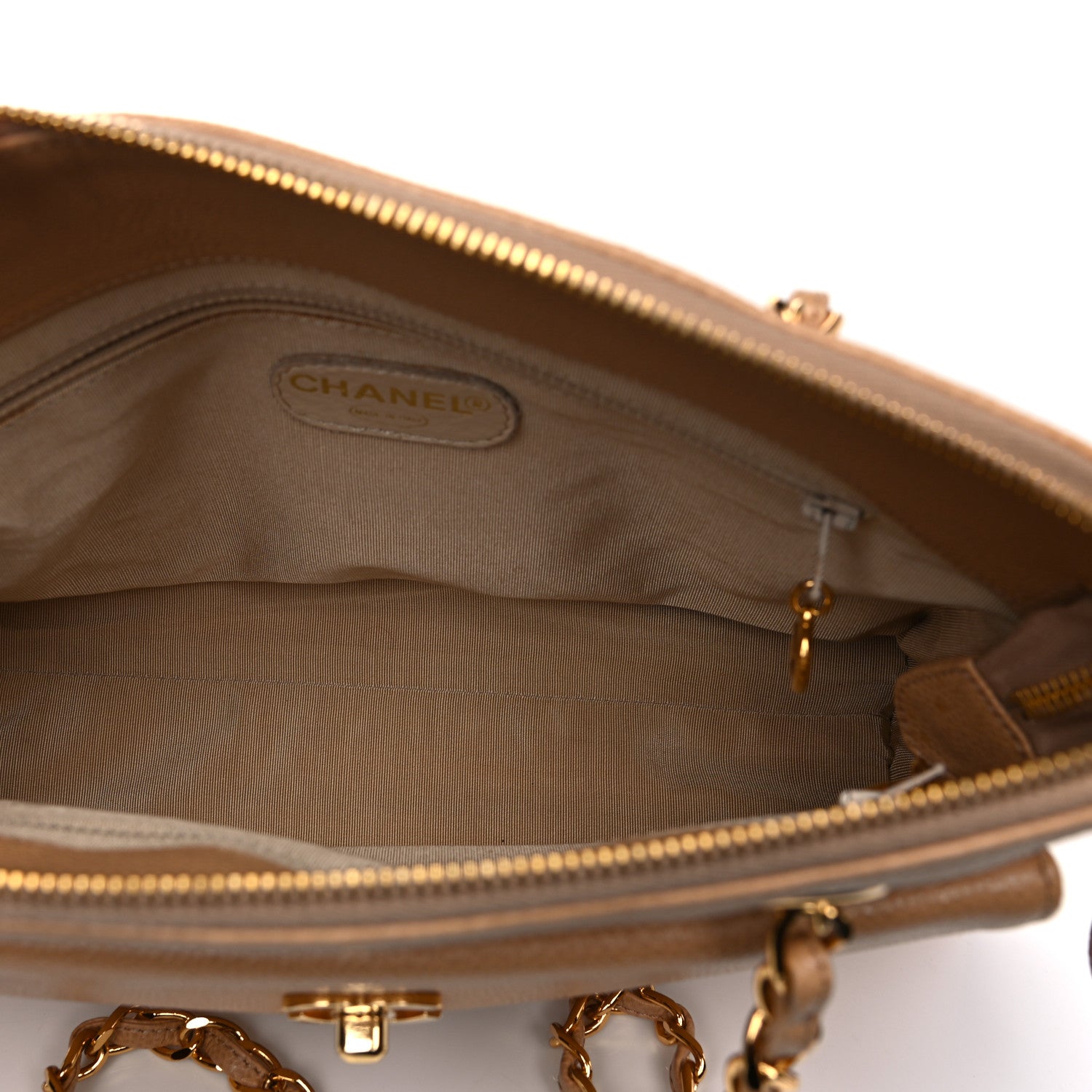 Chanel Caviar Flap Shoulder Bag Beige 9 of 31