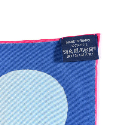 Hermes Silk Cosmographia Universalis Scarf 90 Bleu Jean Rose Vif 4 of 4