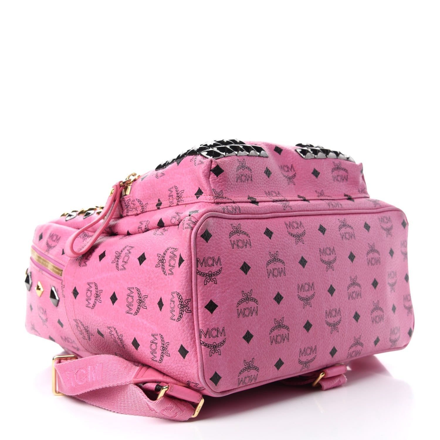MCM Visetos Studded Medium Stark M Backpack Pink 4 of 16
