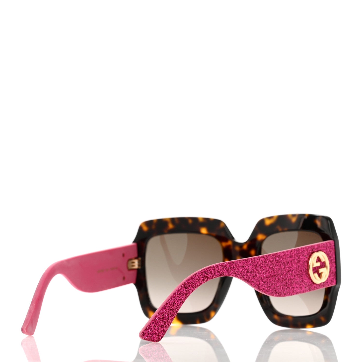 Gucci Square Frame GG0102S Sunglasses Glitter Pink Multi 4 of 7