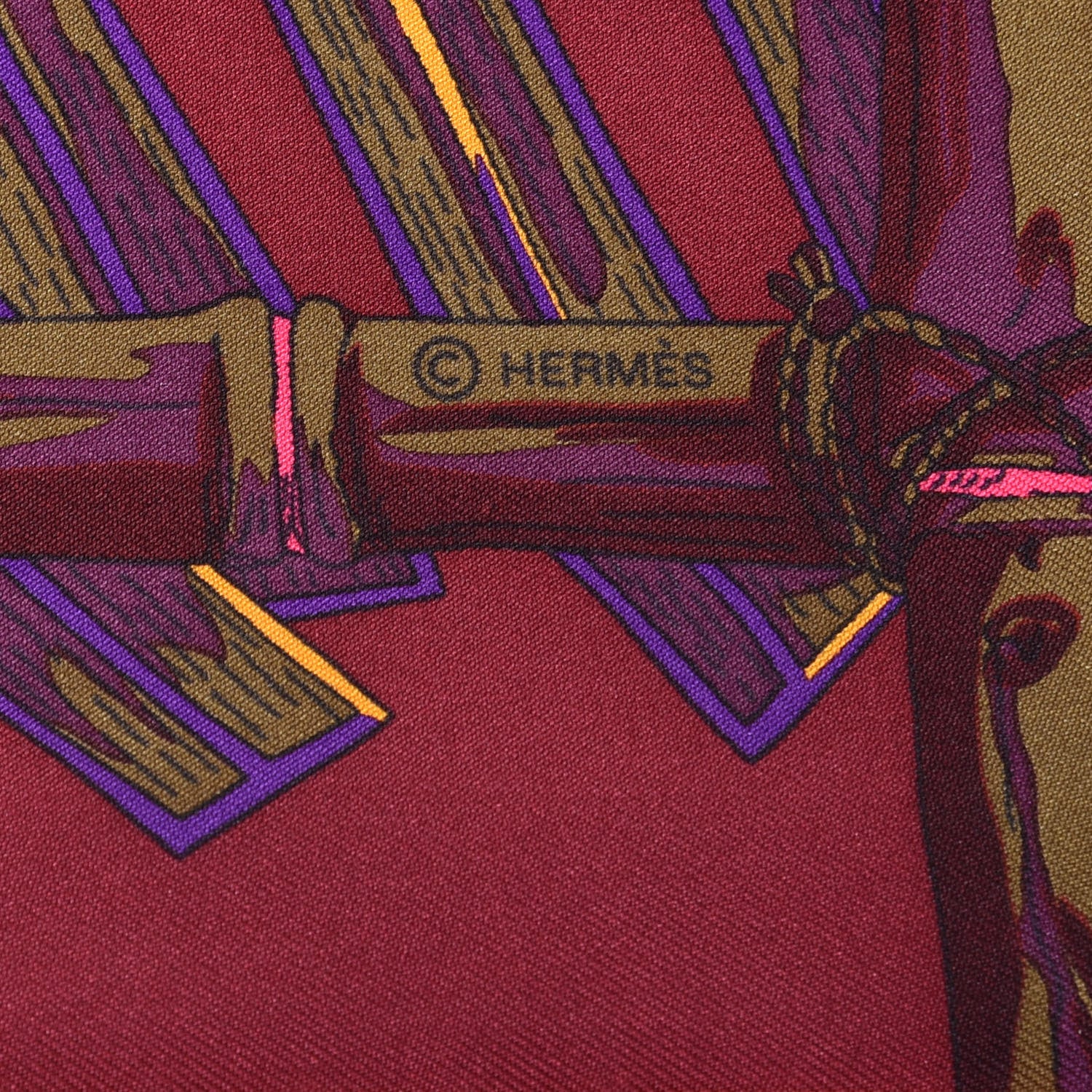 Hermes Silk Mythes et Metamorphoses Scarf 90 Prune Rose Vif Violet 4 of 4