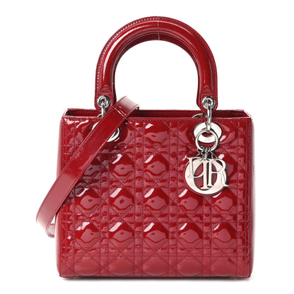 Christian Dior Patent Cannage Medium Lady Dior Red 1 of 9