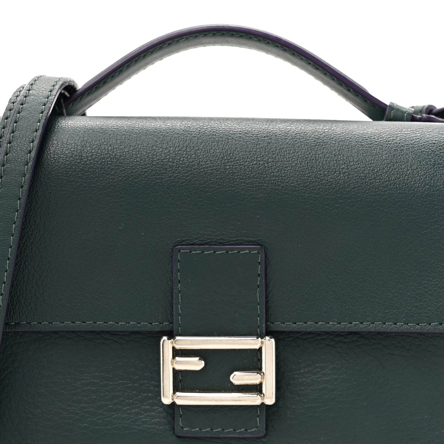 Vitello Dolce Waves Tri-Color Micro Double Baguette Verde Inglese Papavero Laguna
