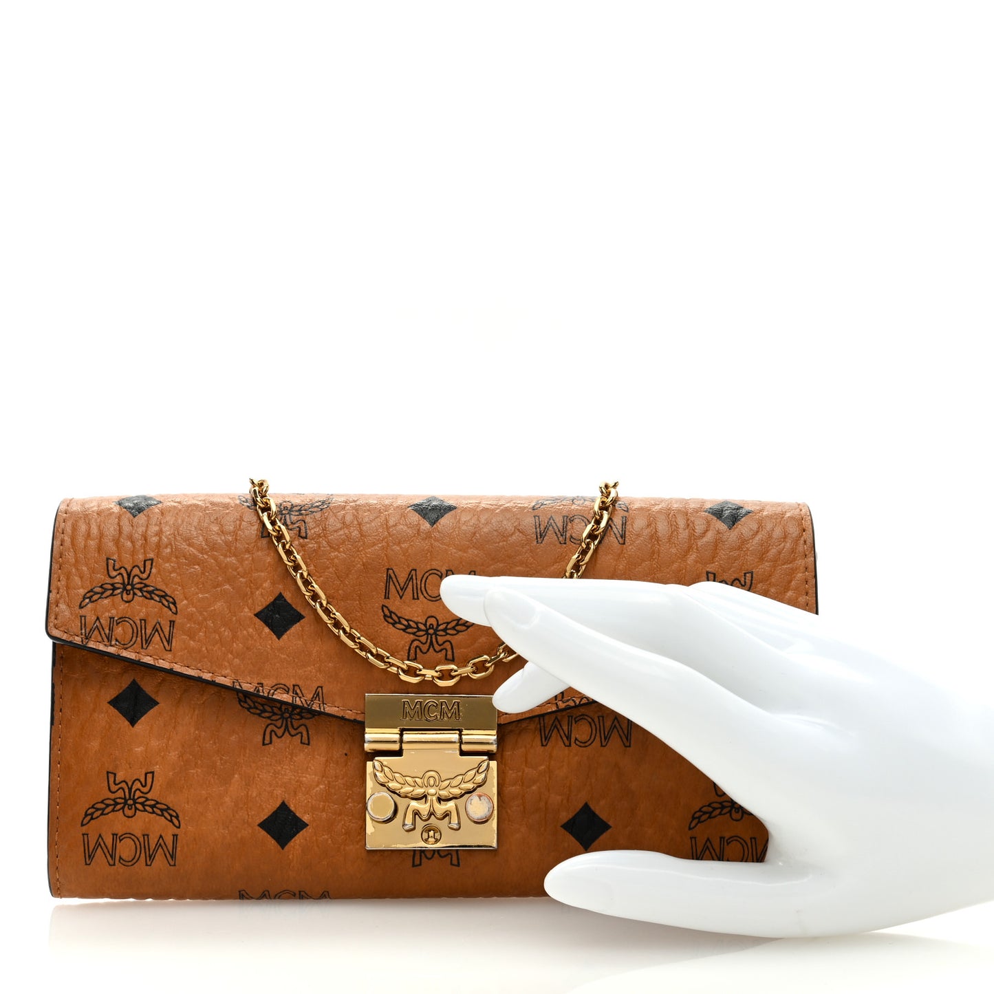 Visetos Large Patricia Wallet On Chain Cognac