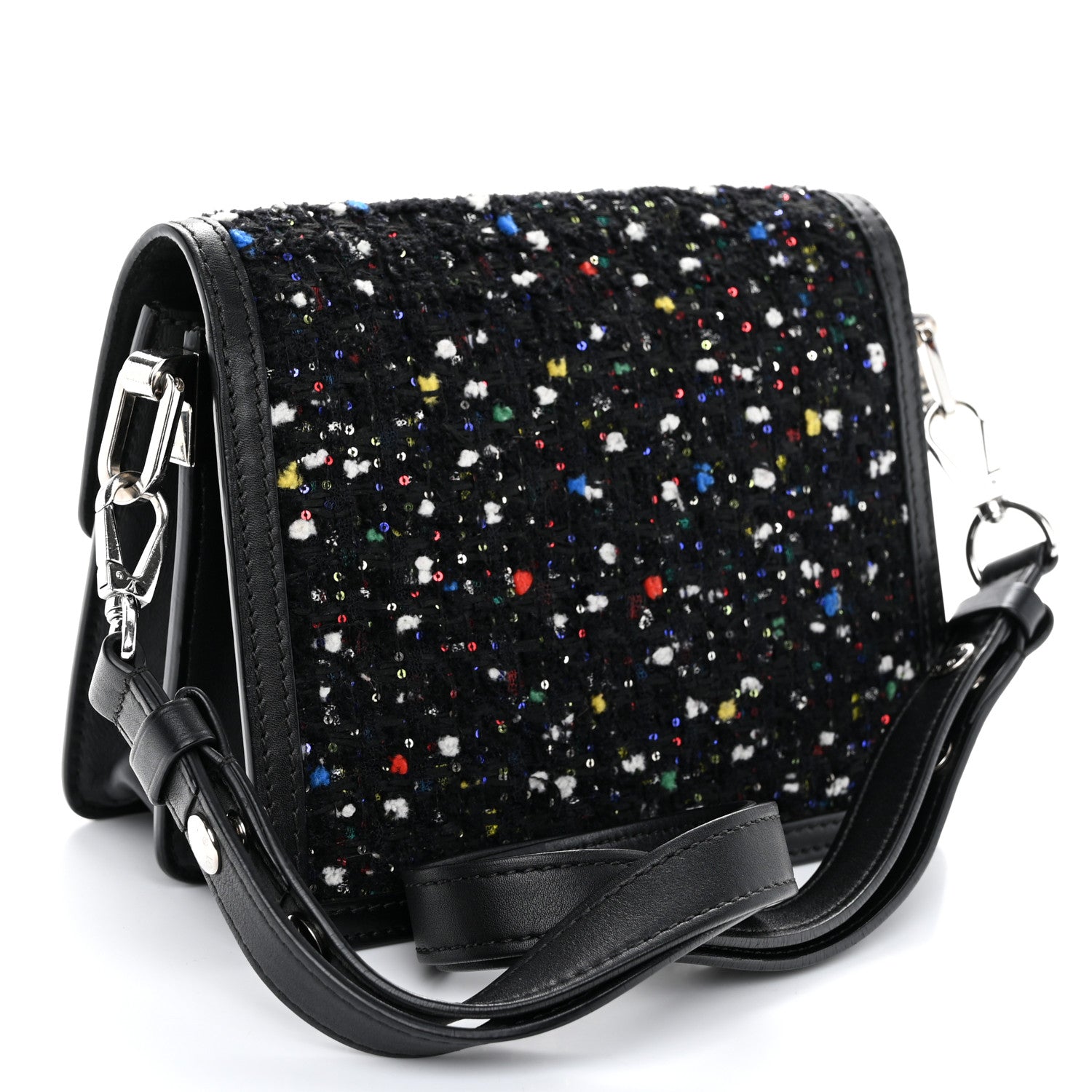 Louis Vuitton Tweed Calfskin Dauphine Mini Black Multicolor 3 of 10
