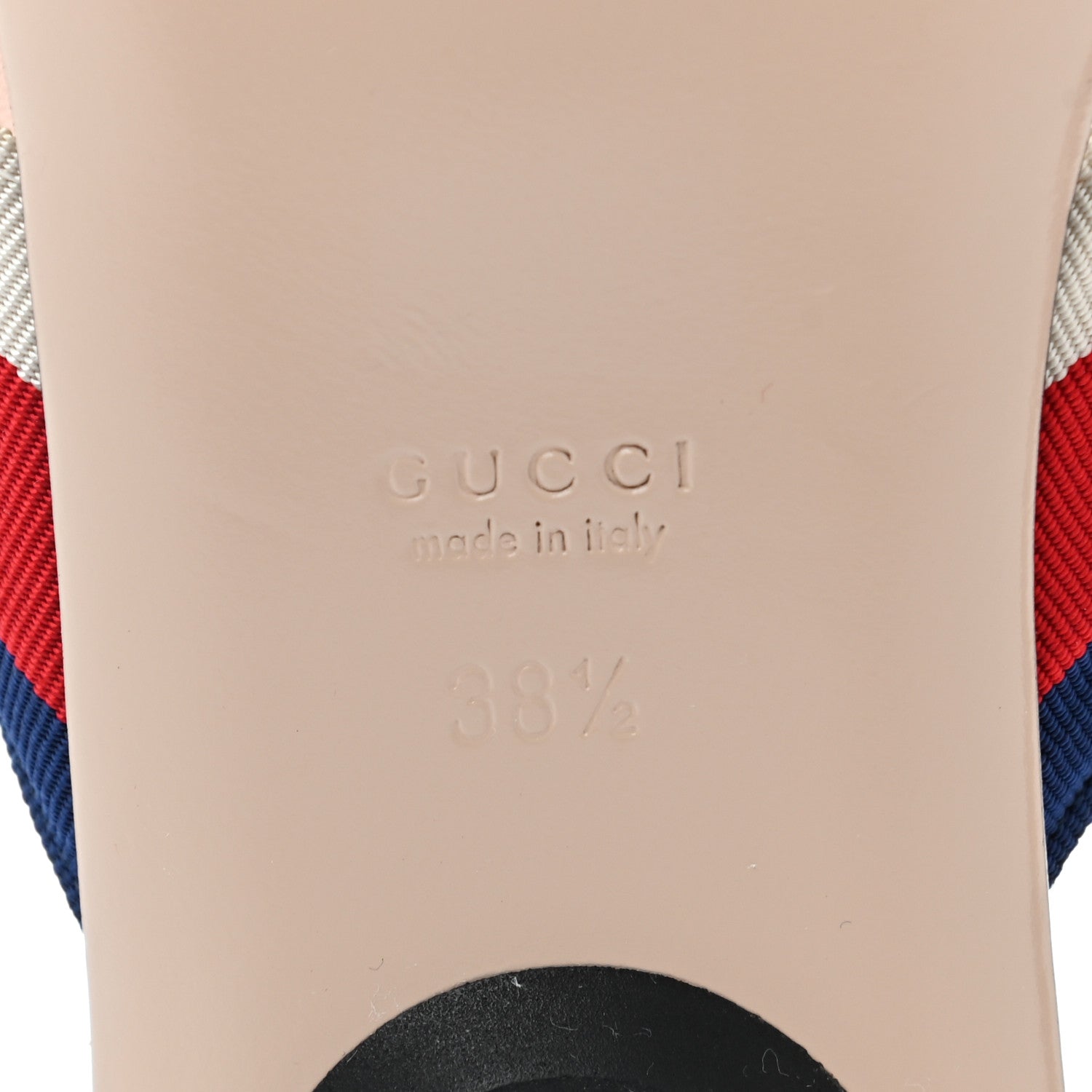 Gucci Grosgrain Web Thong Sandals 38.5 Navy Blue Hibiscus Red White 6 of 8