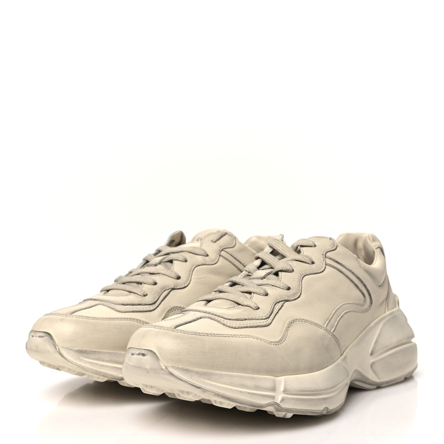 Gucci Soft Calfskin Mens Rhyton Sneakers 9 Ivory 3 of 10