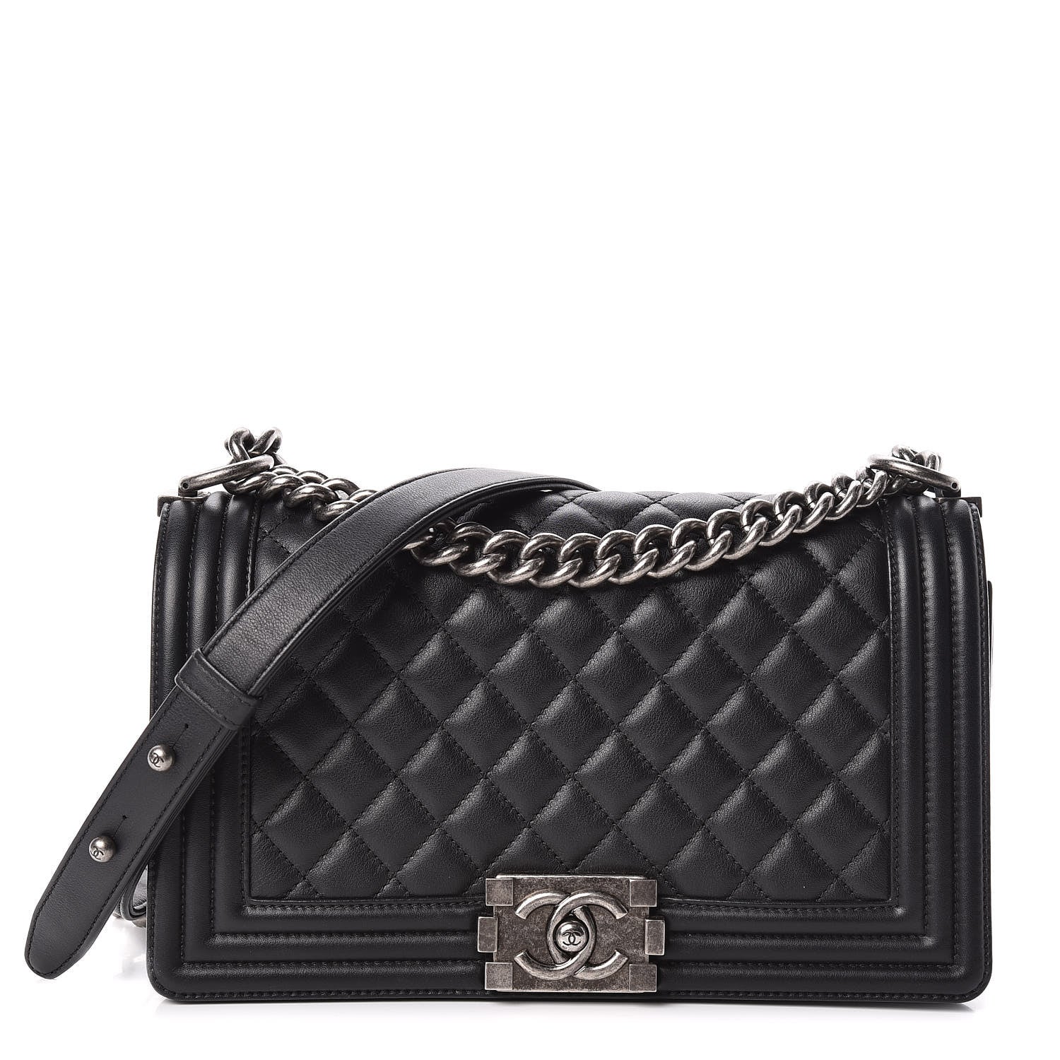 Chanel Calfskin Quilted Medium Boy Flap Black 1 of 18