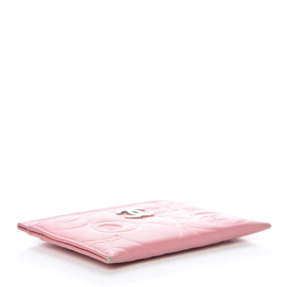 Chanel Lambskin Camellia Embossed Card Holder Pink 5 of 13