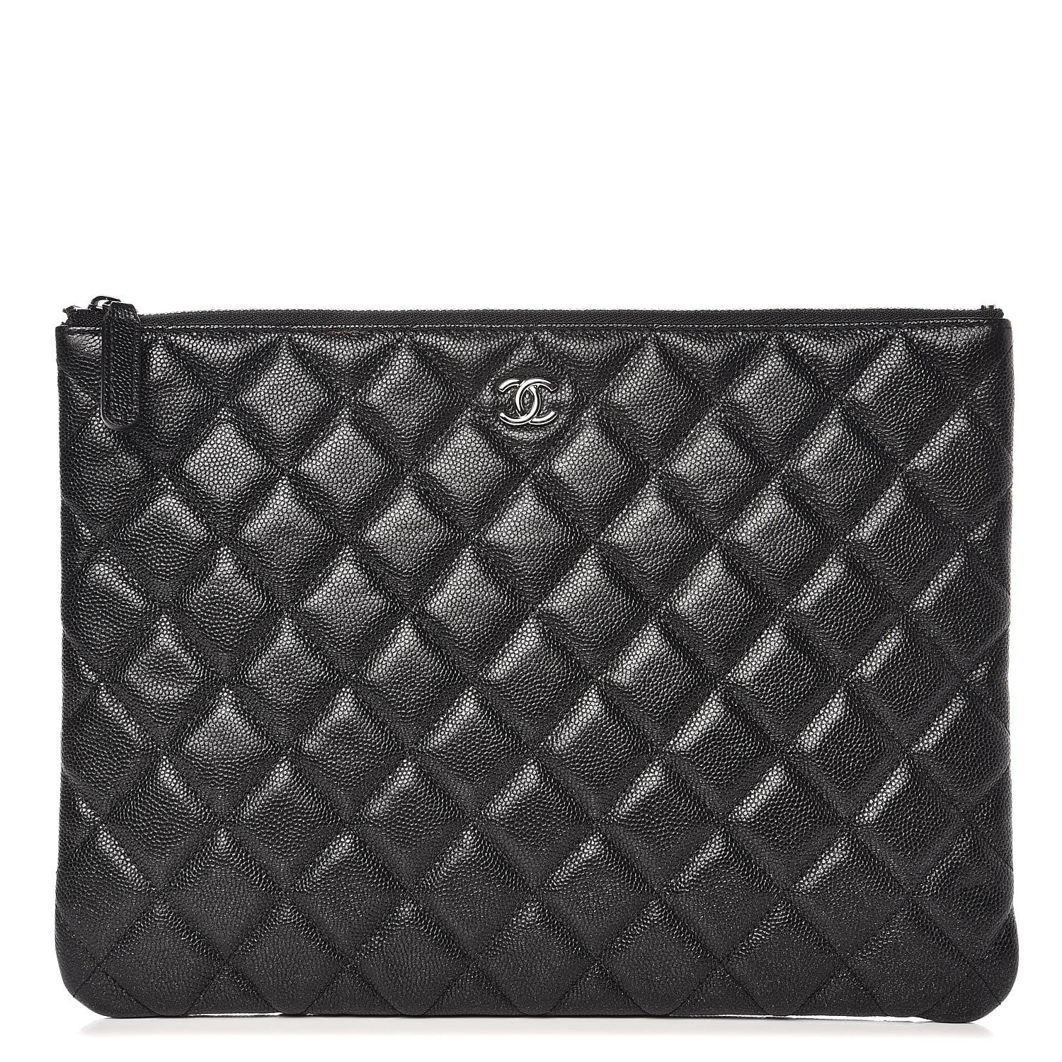 Chanel Iridescent Caviar Quilted Medium Cosmetic Case Black 1 of 8
