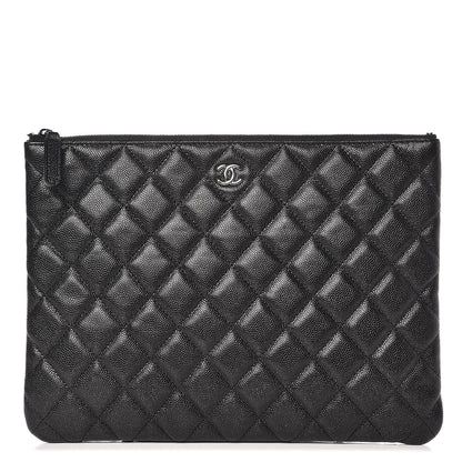 Chanel Iridescent Caviar Quilted Medium Cosmetic Case Black 1 of 8