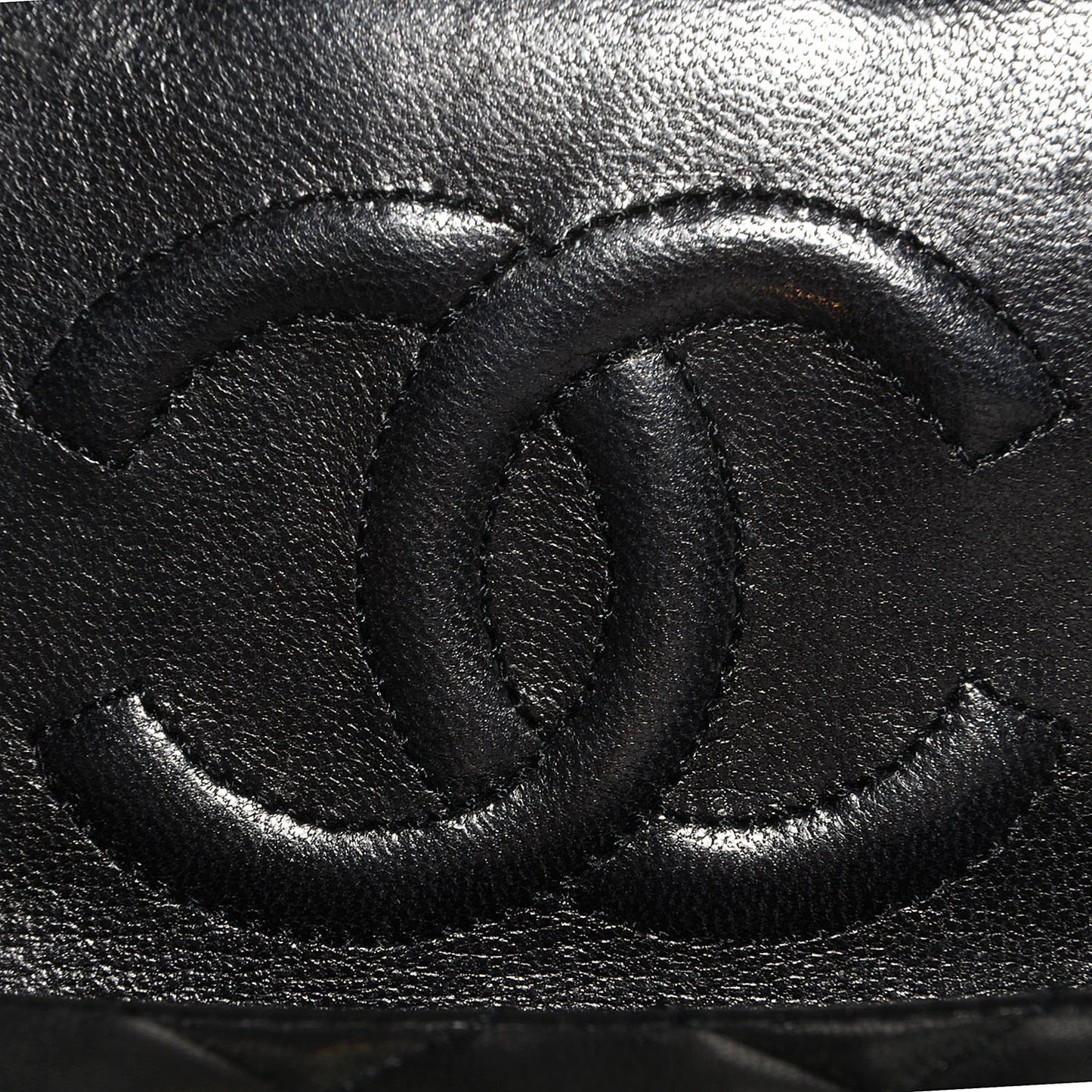 Lambskin Quilted Mini Square Flap Black