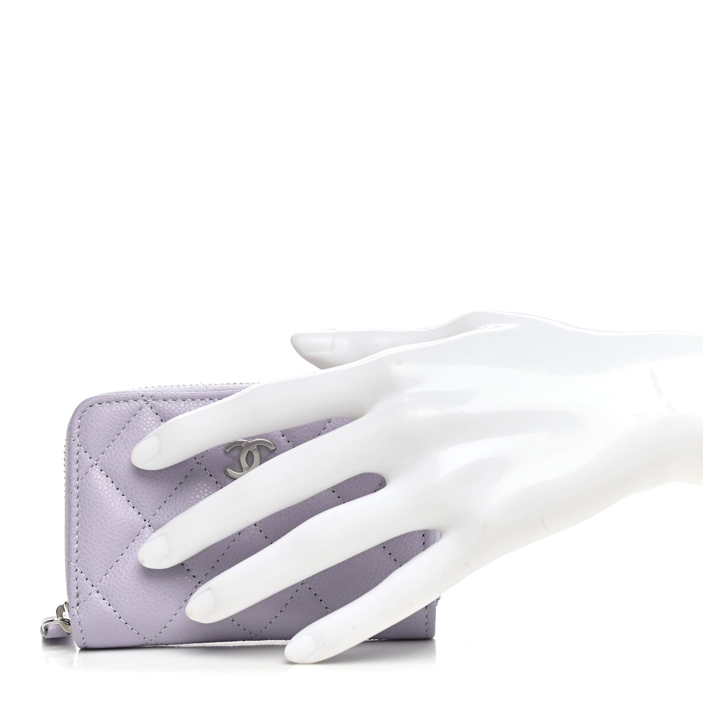 Caviar Quilted Zip Coin Purse Purple