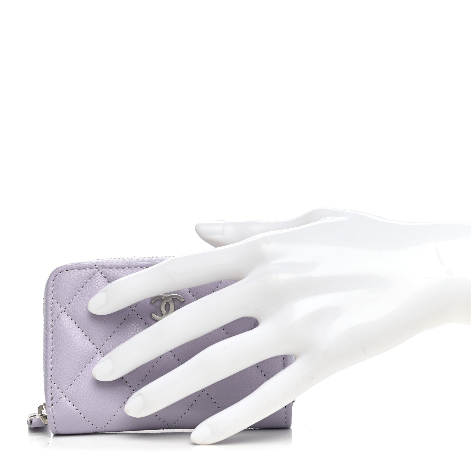 Chanel Caviar Quilted Zip Coin Purse Purple 2 of 8