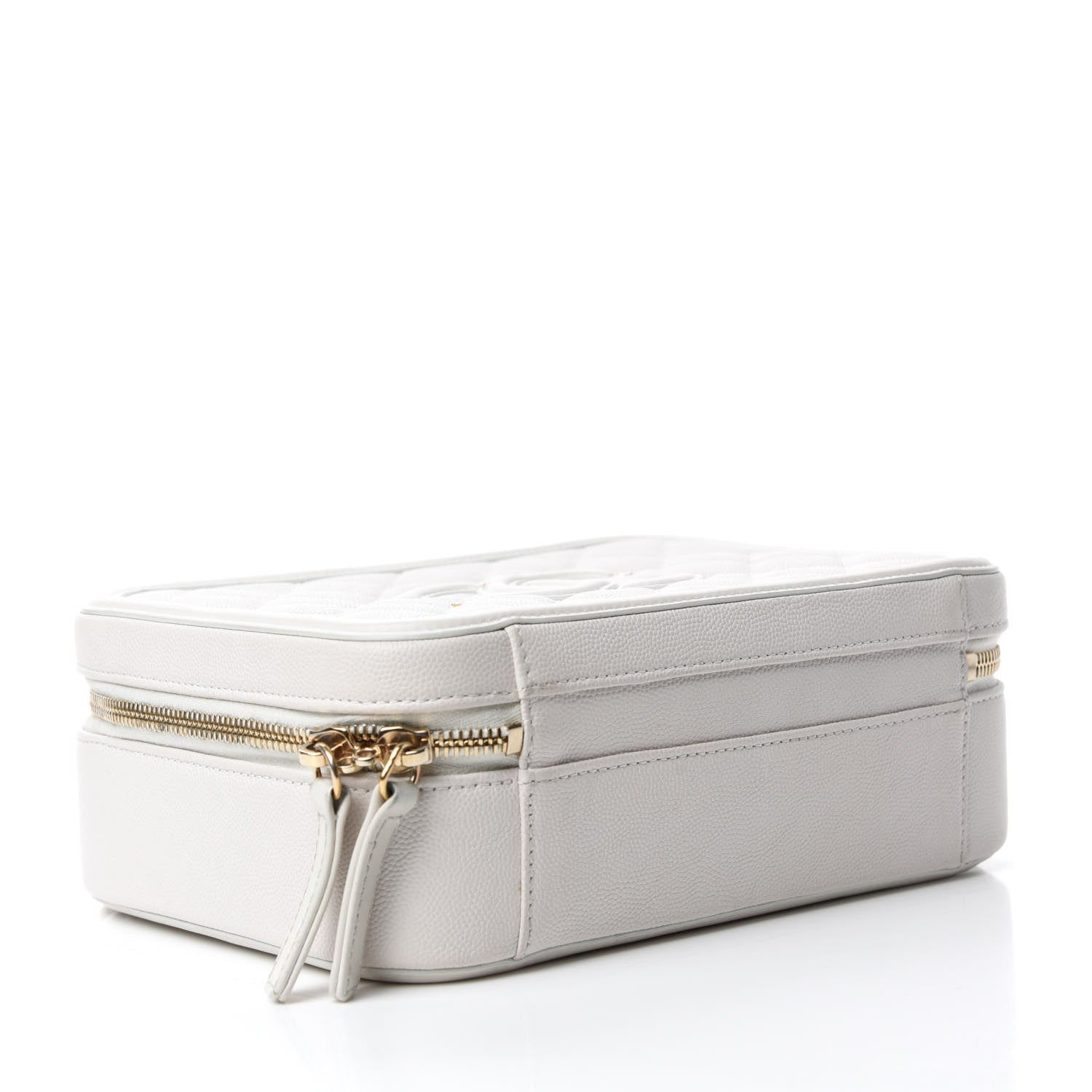 Chanel Caviar Quilted Medium CC Filigree Vanity Case White 4 of 11