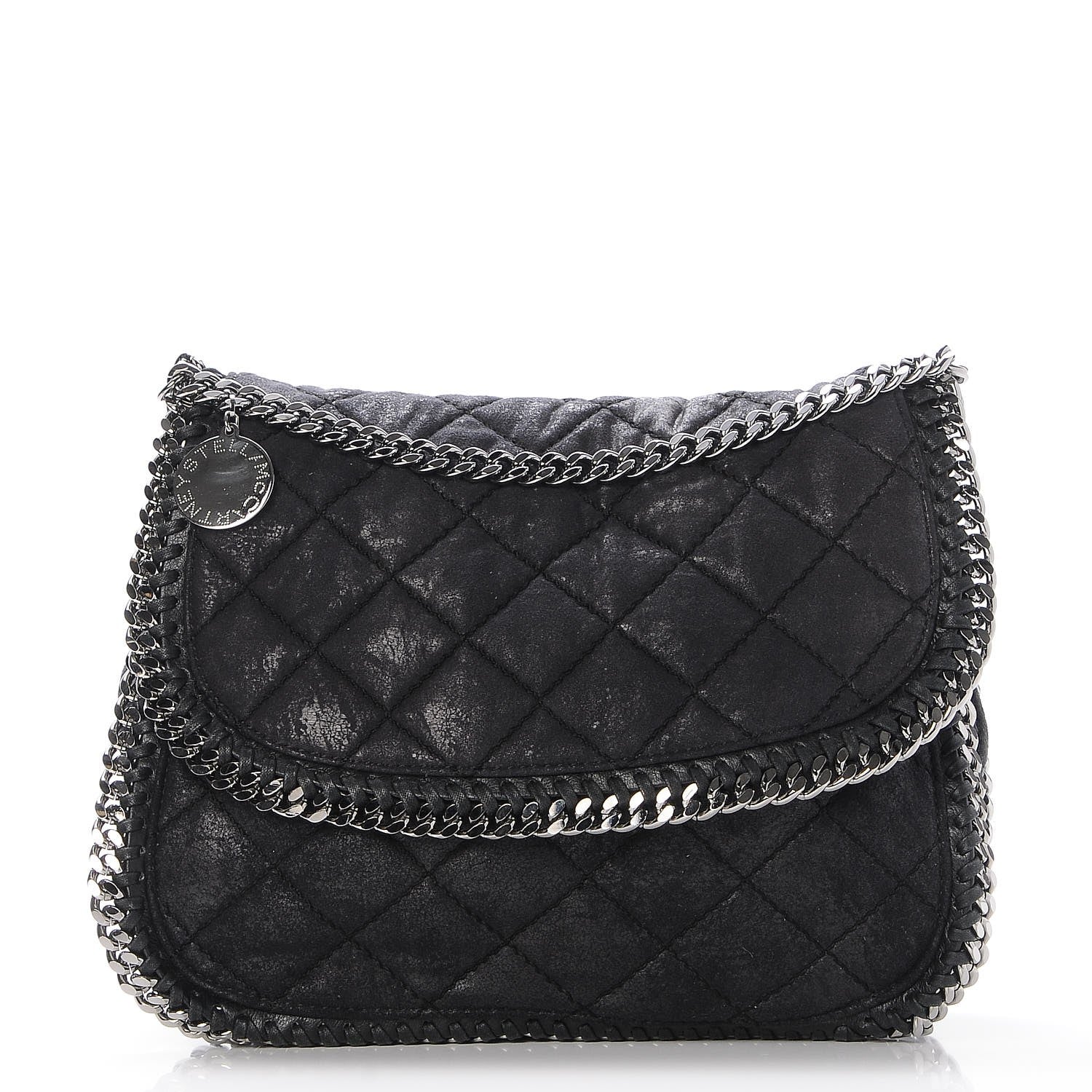 Stella McCartney Shaggy Deer Quilted Falabella Shoulder Bag Black 1 of 6