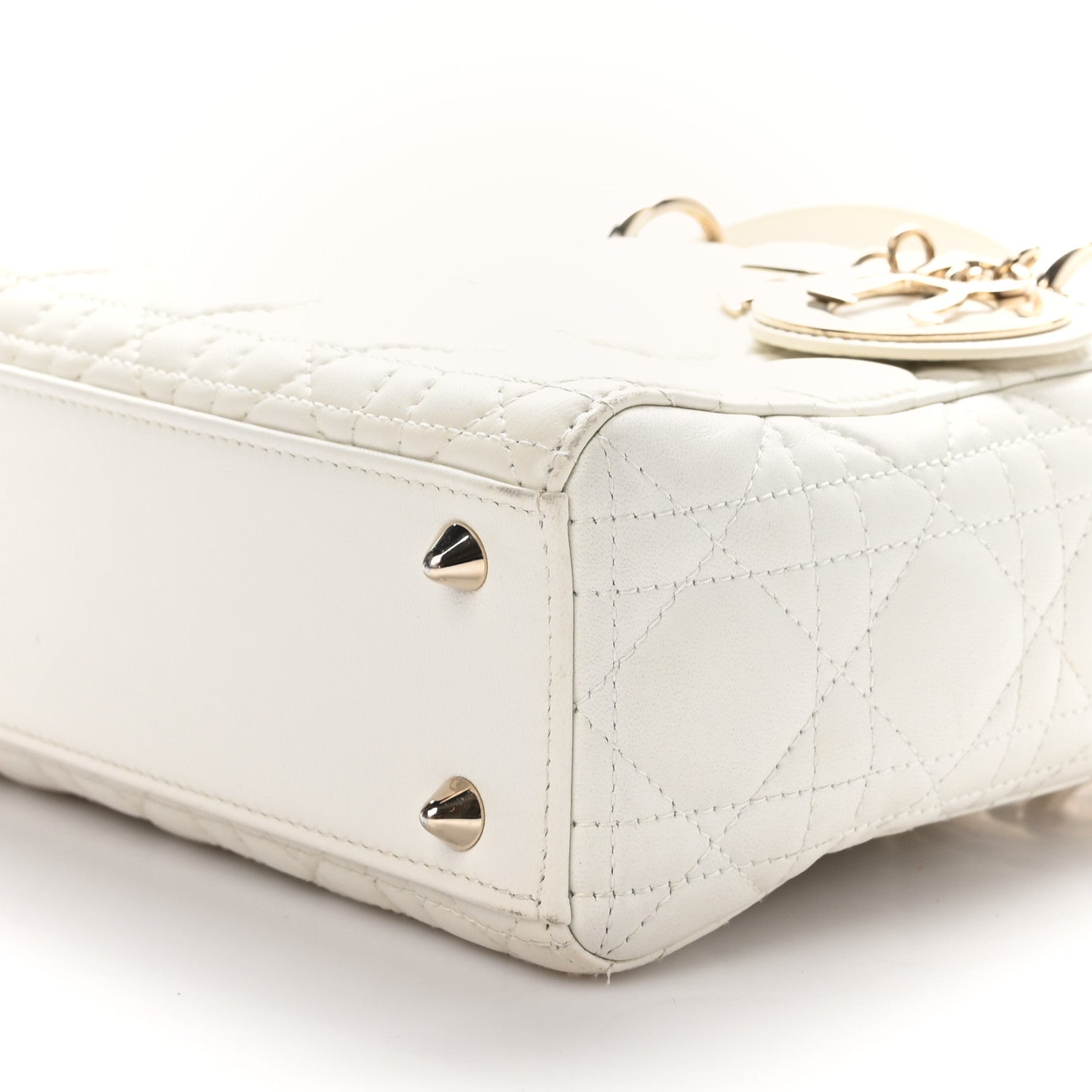 Christian Dior Lambskin Cannage Small My ABCDior Lady Dior White 10 of 11