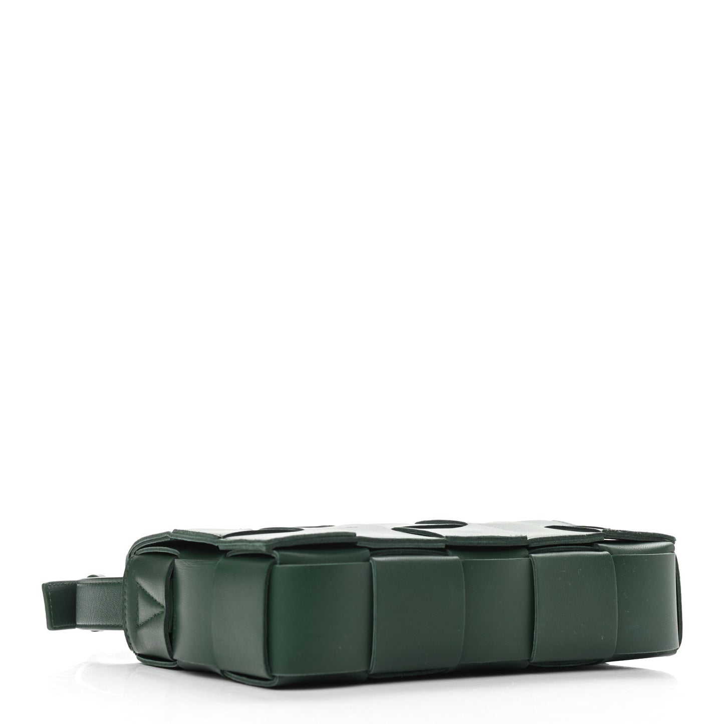 Lambskin Maxi Intrecciato Cassette Crossbody Bag Raintree Green