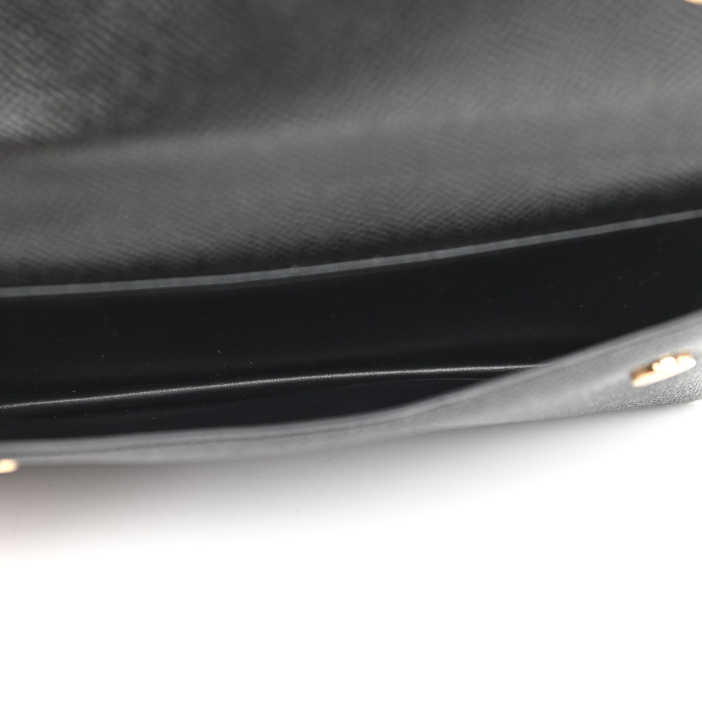 Dauphine Embellished Logo Chain Pouch Black