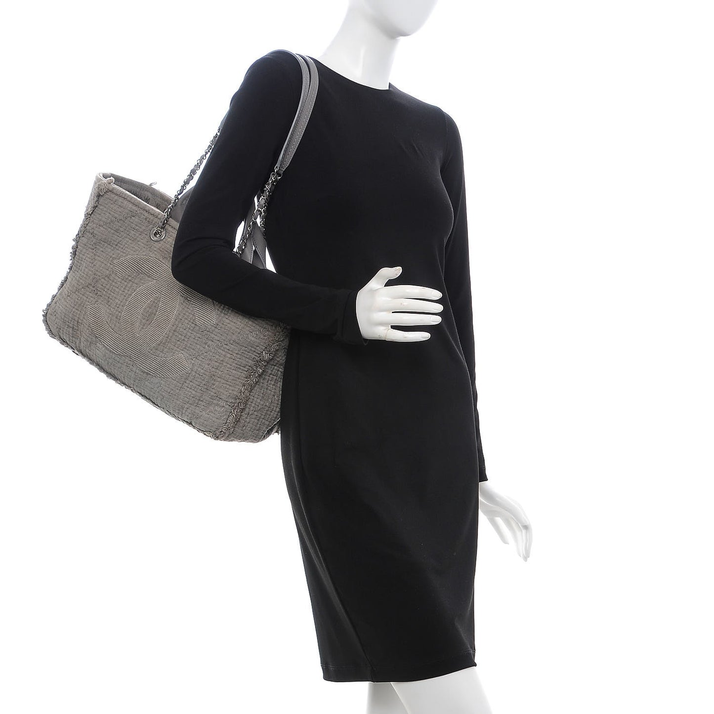 Canvas Large Double Face Shopping Tote Grey
