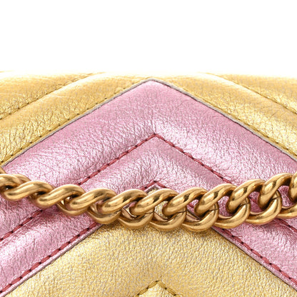 Gucci Metallic Calfskin Matelasse Small GG Marmont Shoulder Bag Gold Pink 8 of 10