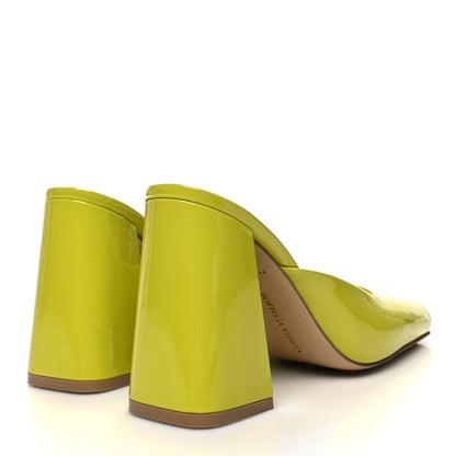Bottega Veneta Supergloss Patent Tower 90mm Mule Pumps 38 Kiwi 4 of 8