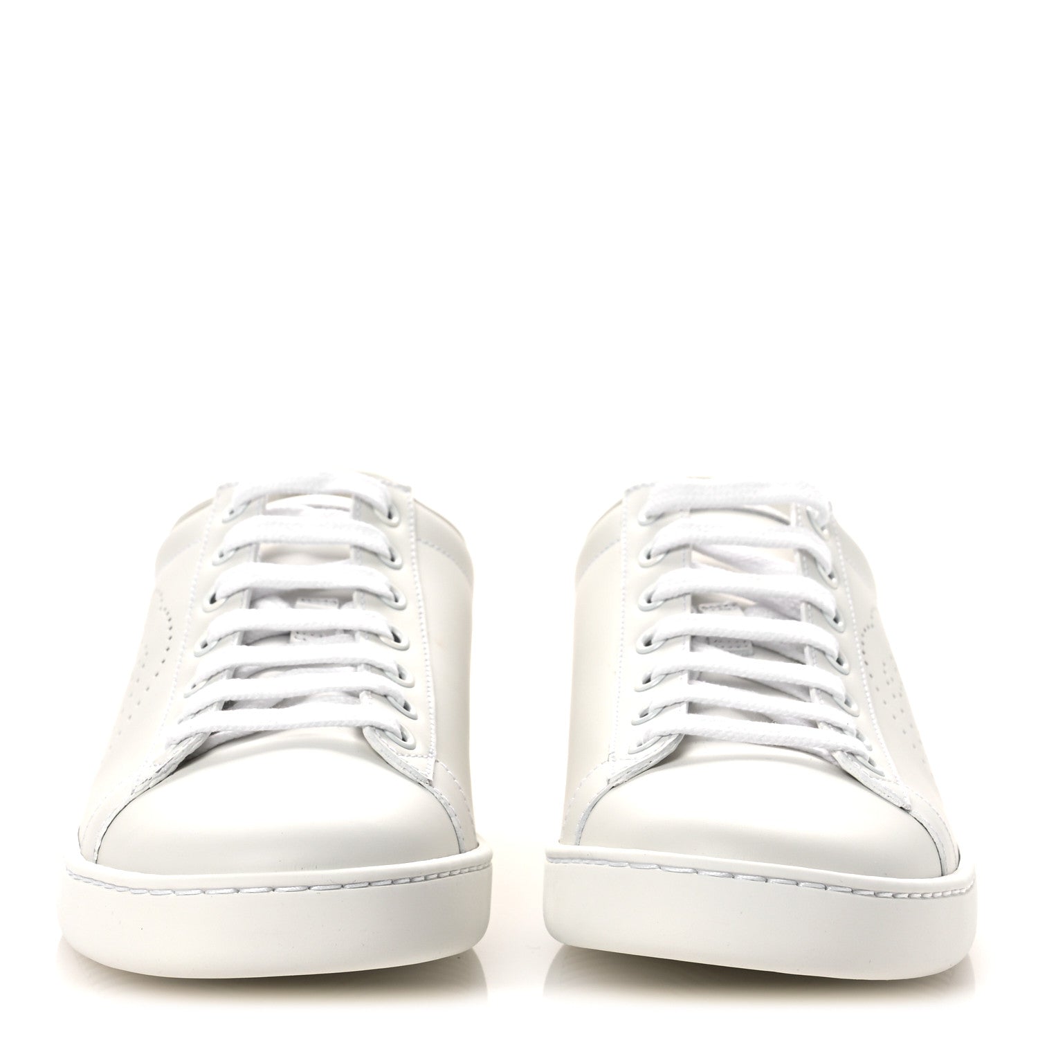 Gucci Calfskin Interlocking G Perforated Womens Ace Sneakers 38.5 White Grey Sky 3 of 13