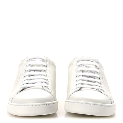 Gucci Calfskin Interlocking G Perforated Womens Ace Sneakers 38.5 White Grey Sky 3 of 13