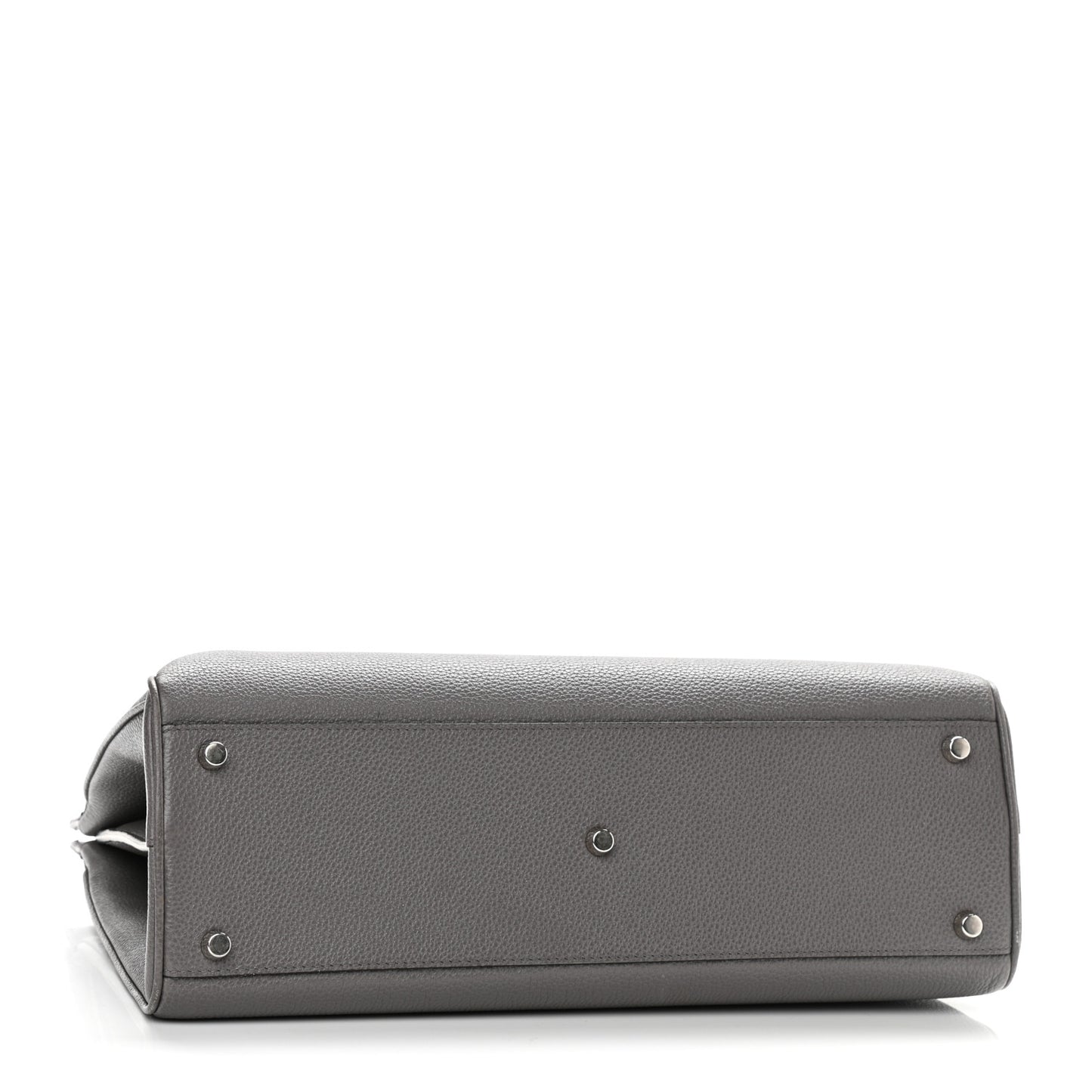 Grainy Calfskin Medium Zumi Top Handle Bag Dusty Grey