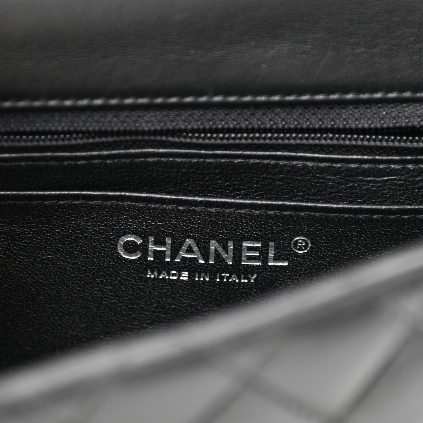 Lambskin Quilted Mini Square Flap Black