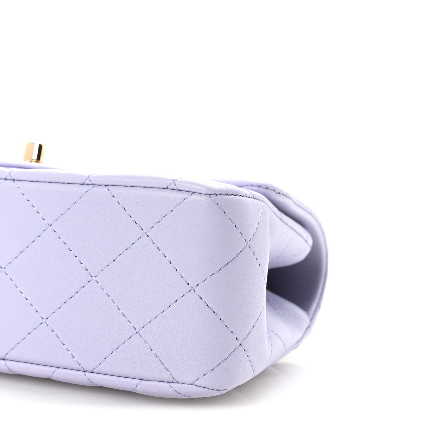 Lambskin Quilted Mini Top Handle Rectangular Flap Light Purple