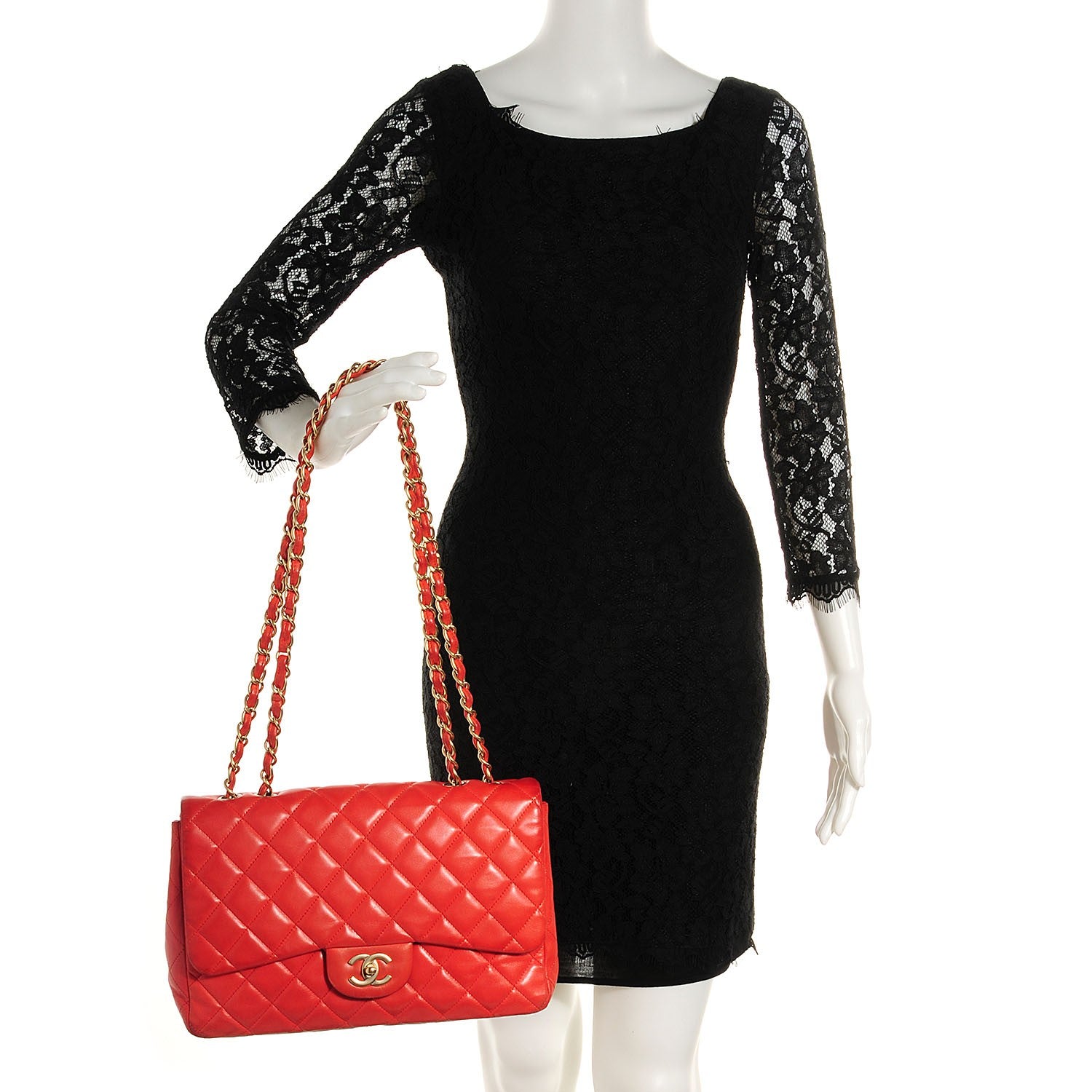 Chanel Lambskin Quilted Jumbo Single Flap Coral 2 of 8