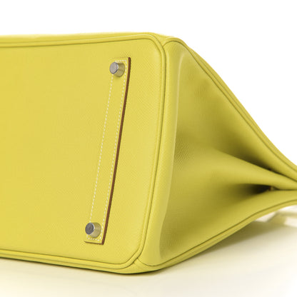 Hermes Epsom Horseshoe Birkin 35 Lime 9 of 10